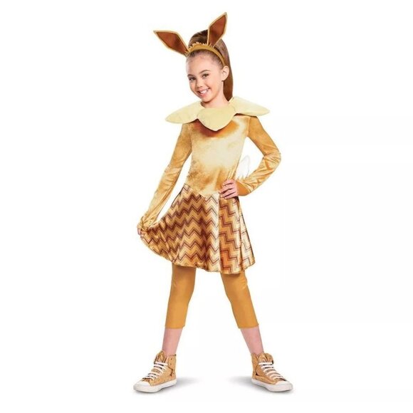 Disguise Kids' Pokemon Eevee Deluxe Halloween Costume Dress M (7-8)/ L (10-12) - Picture 1 of 10